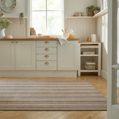 An Image of Churchgate Drayton Grey Striped Jute Rug Churchgate Drayton Grey