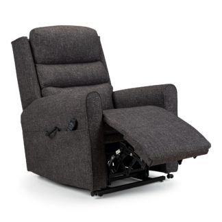 An Image of Balmoral Premier Single Motor Deluxe Rise and Recline Chair Chenille Coal