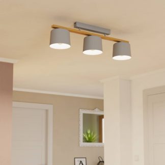 An Image of EGLO Mariel 3-Light Ceiling Fixture Light Grey