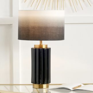 An Image of Lushan Scalloped Ceramic Table Lamp Black