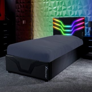 An Image of X Rocker Cosmos RGB Single Gaming Bed In Box with Neo Motion LED Black