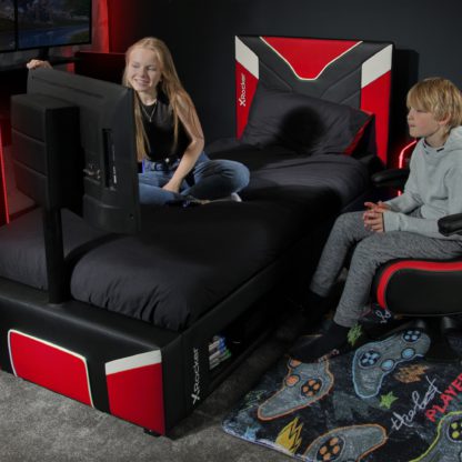 An Image of X Rocker Cerberus Twist TV Single Gaming Bed Black