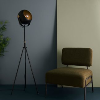 An Image of Olympya Industrial Metal Adjustable Floor Lamp Black