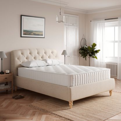 An Image of Ariana Woven Ottoman Chesterfield Bed Sage