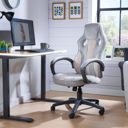 An Image of X Rocker Maverick Office Fabric Chair Taupe
