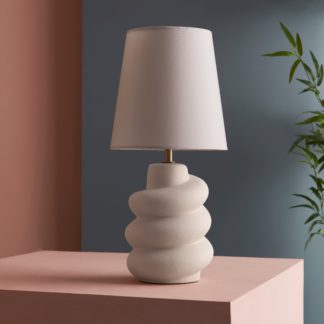 An Image of Twirl Ceramic Table Lamp Off-White