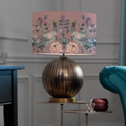 An Image of Belina Table Lamp with Ahura Shade Ahura Mauve Purple