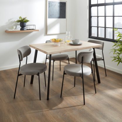An Image of Tiarna Wave Edge Dining Table Rustic Oak Effect