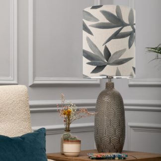 An Image of Jadis Table Lamp with Silverwood Shade Silverwood Blue Grey