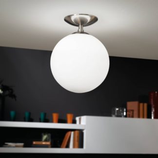 An Image of EGLO Rondo Matt Ceiling Light Satin Nickel