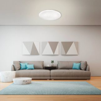 An Image of EGLO Frania-S LED Rounded Crystal effect Wall and Ceiling Light White