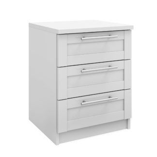 An Image of Sudbury Framed 3 Drawer Bedside Table White