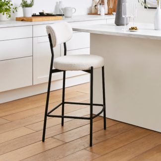 An Image of Laine Boucle Bar Stool Boucle Ivory