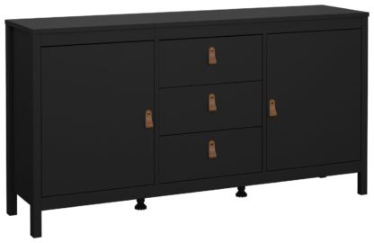 An Image of Tvilum Madrid 2 Door 3 Drawer Sideboard - Black