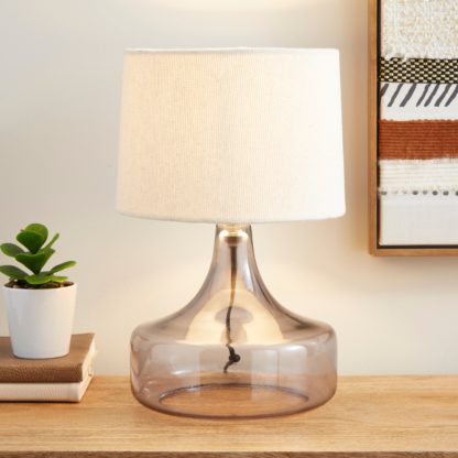 An Image of Kunal Glass Table Lamp Smoke