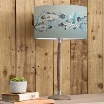 An Image of Solensis Table Lamp with Barbeau Shade Seafoam (Blue)