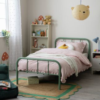 An Image of Argos Home Charlie Single Metal Bed Frame - Green