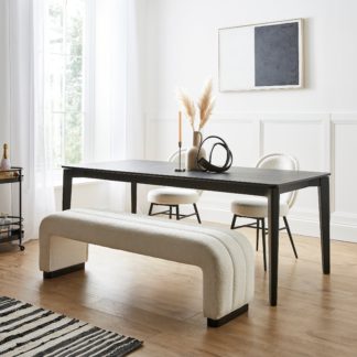 An Image of Lucilla Boucle Dining Bench Boucle Ivory