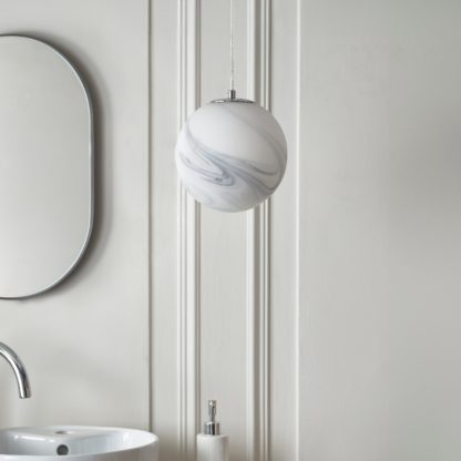 ac6aa2b761007d6eba4feb4959e81e87c78b5c687f51fd6ebe96f6a81eaf0da6.jpg An Image of Utopia Dimmable Bathroom Pendant Light Silver
