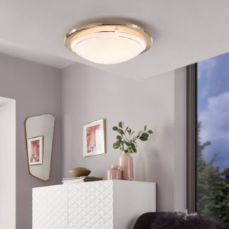 An Image of EGLO Planet 1 Satin Nickel Circular Ceiling Light Satin Nickel