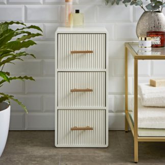 An Image of Modern Luxe Ribbed 3 Drawer Unit Grey