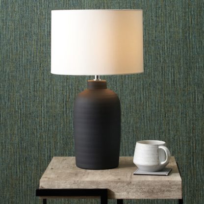 An Image of Soren Matt Ceramic Table Lamp Grey