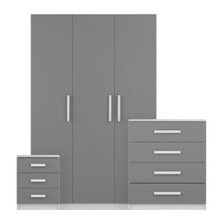 An Image of Sudbury 3 Piece Triple Wardrobe Bedroom Furniture Set Grey