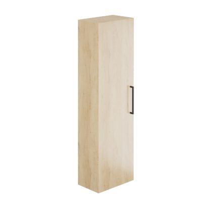 An Image of Bathstore Hartley Tall Bathroom Storage Unit - Oak Effect