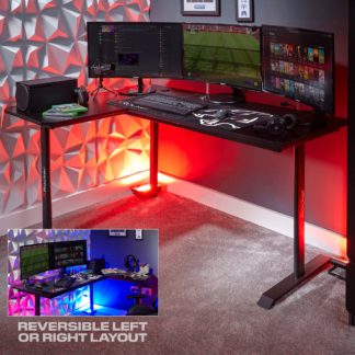 An Image of X Rocker Panther XL Reversible Corner Gaming Desk Black