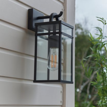 An Image of Dalton Industrial Indoor Outdoor Wall Light Black