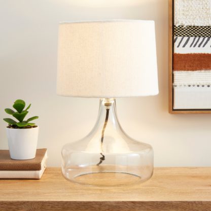 An Image of Kunal Glass Table Lamp Smoke