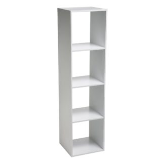 An Image of Mix and Modul Cube Organiser High 4 Shelf Unit White
