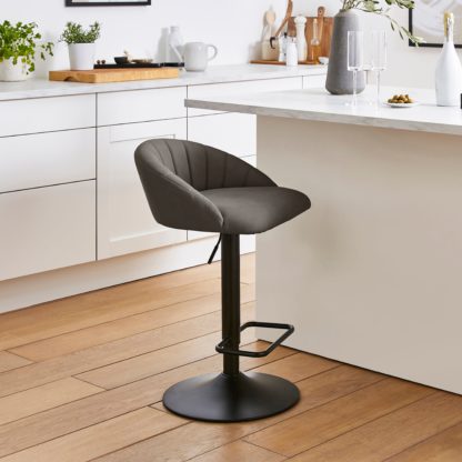 cdb3cc69ea14f46a2292a71fdb1554ebe3b54bd245c2c12e81d8437cf43688ee.jpg An Image of Lowen Faux Leather Bar Stool Brown