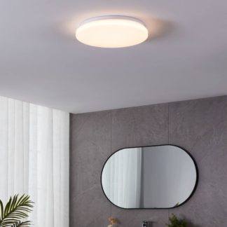 An Image of EGLO Frania-S 31cm Rounded Crystal Effect Wall and Ceiling Light White
