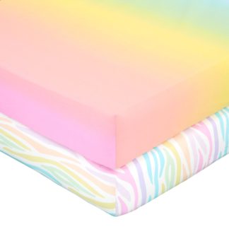 An Image of Set of 2 Pastel Ombre Fitted Sheet MultiColoured