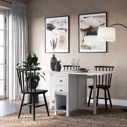 An Image of Lynton Extendable Dropleaf Dining Table Grey