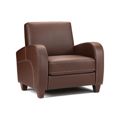 d8aad3f4231145249f1c57b5283f688ed78ce9aaf55531f7af7566f890c6eeda.jpg An Image of Vivo Faux Leather Chair Brown