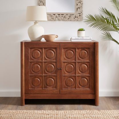 An Image of Theodore Small Sideboard Whitewashed Wood