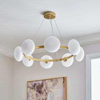 An Image of Yonah 8 Light Dimmable Pendant Light Gold