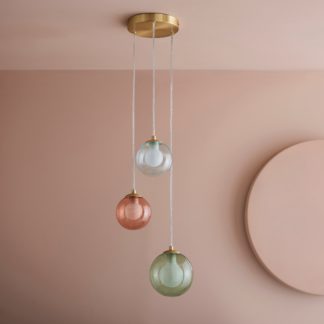 An Image of Eliza 3 Light Dimmable Cluster Pendant Light MultiColoured