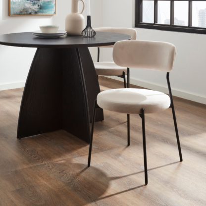 An Image of Laine Velvet Dining Chair Velvet Grey