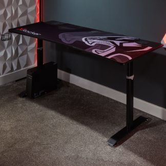 An Image of X Rocker Cougar XL Manual Height Adjustable Gaming Desk Black