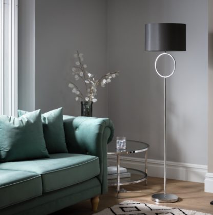 fd994a41c86dbc5a2e919ecb1068074d03dcd502956ccfa58f43c17a2fc7d064.jpg An Image of Habitat Ring Floor Lamp - Chrome