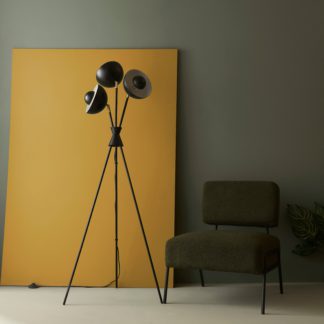 An Image of Elements Levi Tripod 3 Light Metal Floor Lamp Black