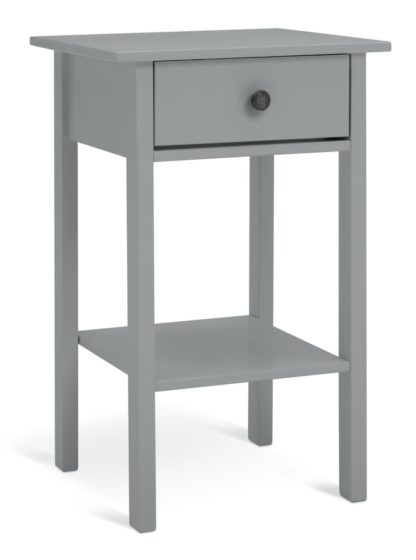 An Image of Habitat Minato 1 Drawer Bedside Table - Grey