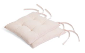 An Image of Habitat Chambray Blush Pack of 2 Seat Cushion - Pink