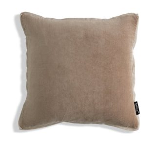 An Image of Habitat Cotton Velvet Cushion - Taupe- 43x43cm