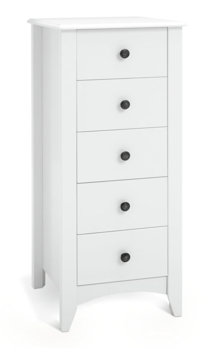 An Image of Habitat Minato 5 Drawer Tallboy - White