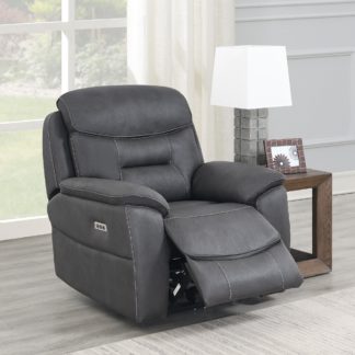 An Image of Leroy Electric Recliner Chair Grey