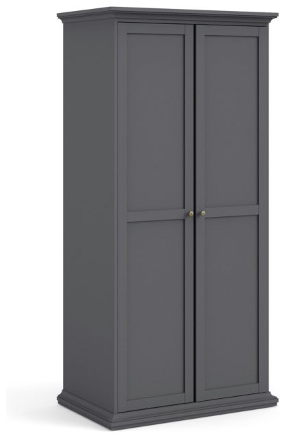 1706080b6c16ef2c55b8d78aaefc0ddc73e8ee9b156572894cd02889ac16e964.jpg An Image of Tvilum Paris 2 Door Wardrobe - Grey